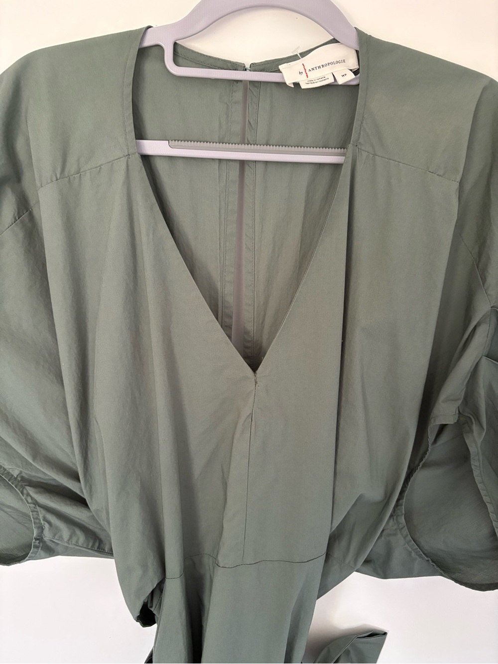 Anthropologie Sage Green Dress with Pleated Dolman Style Sleeves-NWOT - Picture 6 of 9